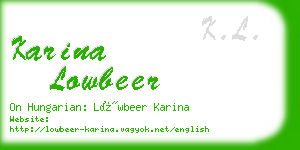 karina lowbeer business card
